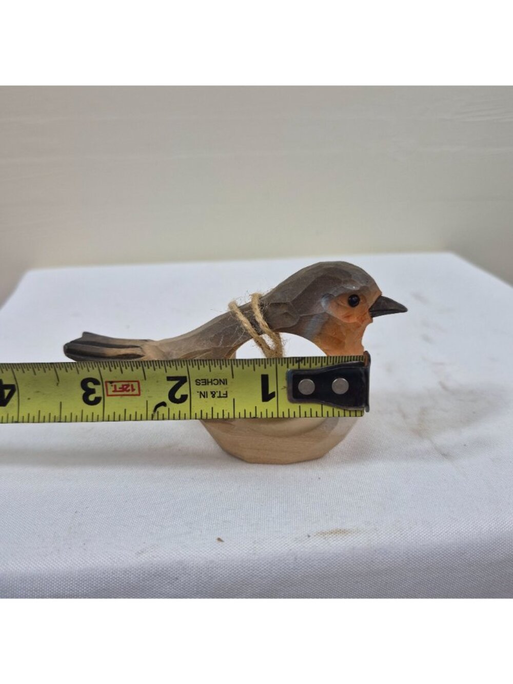 Set of 6 Wildlife Garden Napkin Rings Handcarved Wooden Bird Goldfinch Robin - Picture 6 of 6